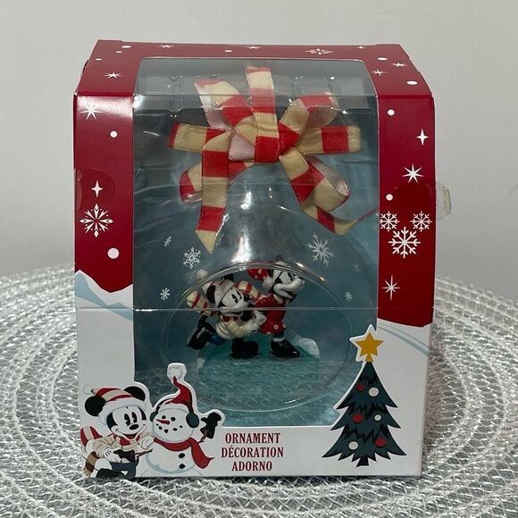 Disney 2021 Mickey and Minnie Mouse Glass Drop Sketchbook Ornament NWT - Picture 4 of 8